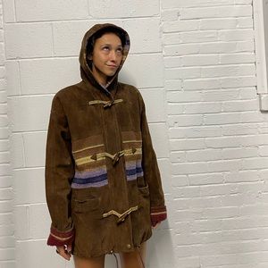 Vintage Hooded Leather Mountain Gal Jacket